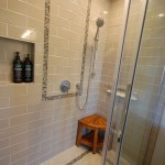 Glass Shower With Mosaic Tiles